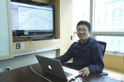 지리정보를 활용하는 소프트웨어를 개발한 김한국 비즈지아이에스 분석팀장. 김 팀장은 “소프트웨어는 창의성을 개발할 수 있는 훌륭한 도구”라고 말했다. - 최영준 기자 제공