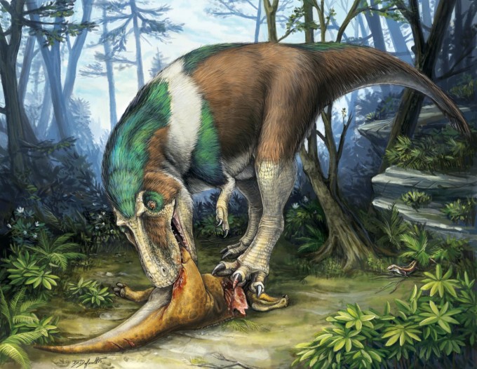 수각류 고르고사우루스가 다른 공룡을 잡아 먹는 모습.  - 다니엘 듀폴트 제공