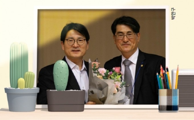 2019년 한국수학교육학획장인 이상구 성균관대 교수와 함께 찍은 사진이다. 박민구 제공