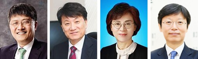 24대 김승환 이사장, 25대 박태현 이사장, 26대 서은경 이사장, 27대 안성진 이사장(왼쪽부터) 모두 임기를 채우지 못한 채 사임하게 됐다. 한국과학창의재단 제공