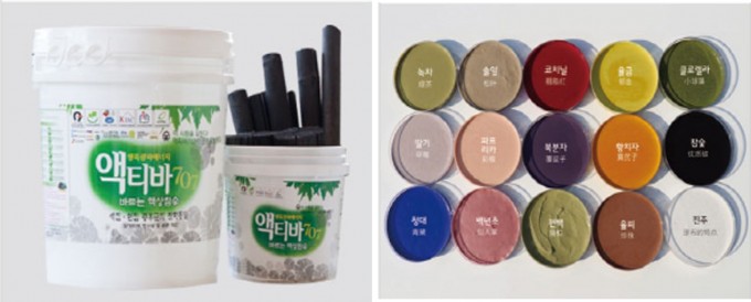 박 연구소장이 개발한 액상 참숯과 기능성 단열페인트. 과학기술정보통신부 제공