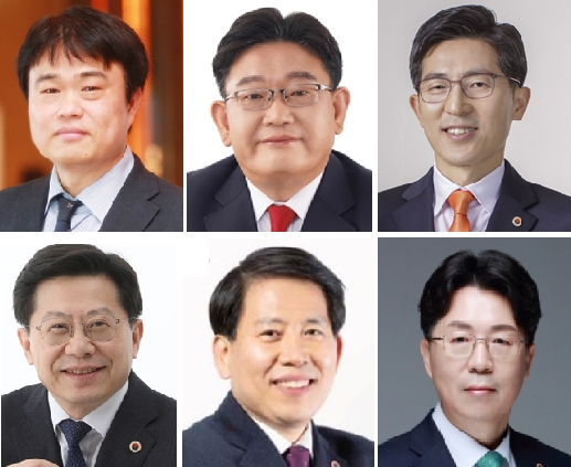 왼쪽부터) 기호1번 임현택 후보, 기호 2번 유태욱 후보, 기호 3번 이필수 후보, 기호 4번 박홍준 후보, 기호5번 이동욱 후보, 기호 6번 김동석 후보