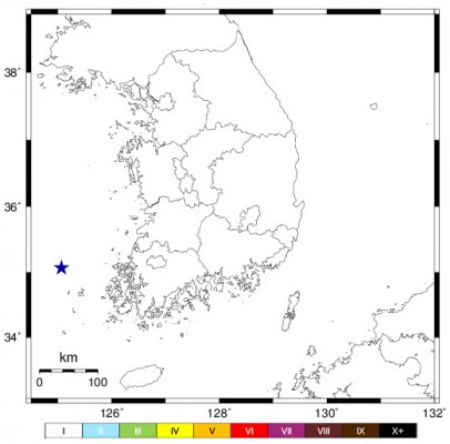 전남 신안 흑산도 북서쪽서 규모 2.9 지진