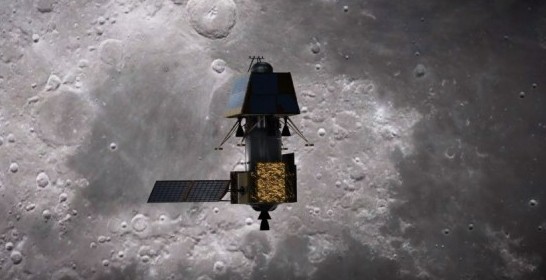 달 궤도를 도는 찬드라얀 2호의 상상도다. 인도우주연구기구(ISRO) 제공