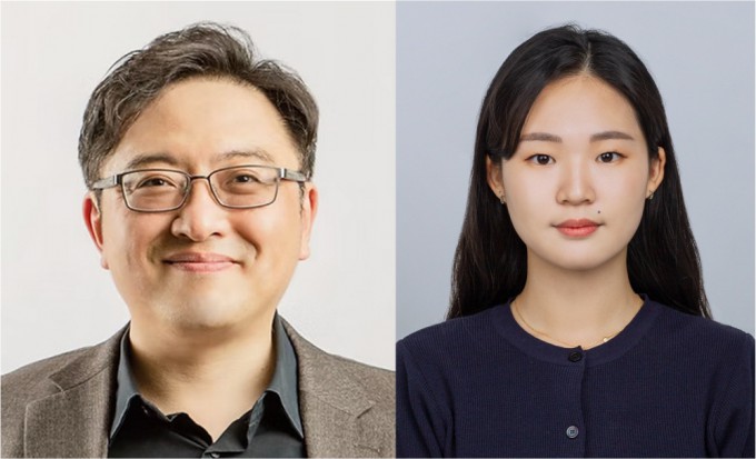 박성민 포스텍 IT융합공학과·기계공학과·전자전기공학과·융합대학원 교수(왼쪽)와 황민주 석사. 포스텍 제공