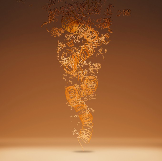 무질서 단백질을 표현한 그림. 인간 유전자가 발현하는 전체 단백질의 약 30%는 고정된 형태를 유지하지 않고 지속적으로 변형되는 무질서 단백질로 알려졌다. Ramanna Shrinivas 제공