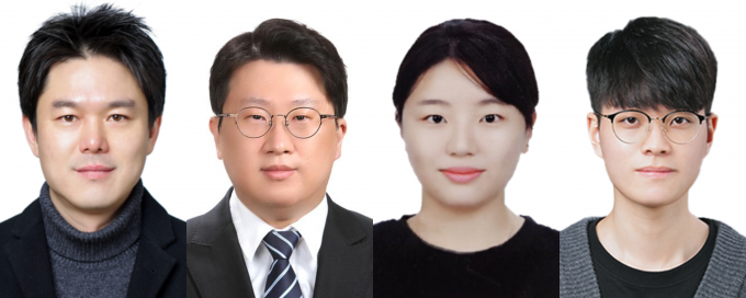 From left: Professor Won-Young Lee of Sungkyunkwan University's School of Mechanical Engineering, Master Joong-Duk Park of Samsung Electro-Mechanics, and Ph.D. candidates Se-Hee Bang and Hyeon-Sik Yoo. Photo by Sungkyunkwan University.
