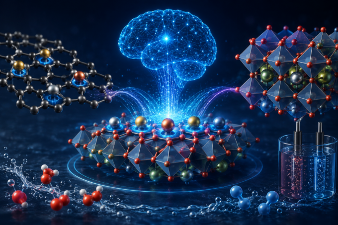 AI combined catalyst data with different properties to discover catalyst structures that did not exist before. Image generated by ChatGPT.