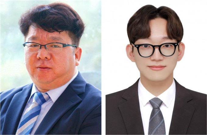 From left, Professor Chang-Ki Baik of POSTECH's Department of Electrical Engineering and Department of Convergence IT Engineering, and Ki-Young Kim, integrated M.S.-Ph.D. program student in Convergence IT Engineering. Courtesy of POSTECH