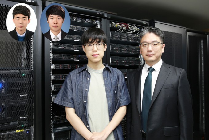 From left: Graphy engineer Park Jung-ho, Graphy CTO Han Dong-hyung, KAIST School of Computing PhD student Lee Geon-ho, and Professor Kim Min-soo. Provided by KAIST