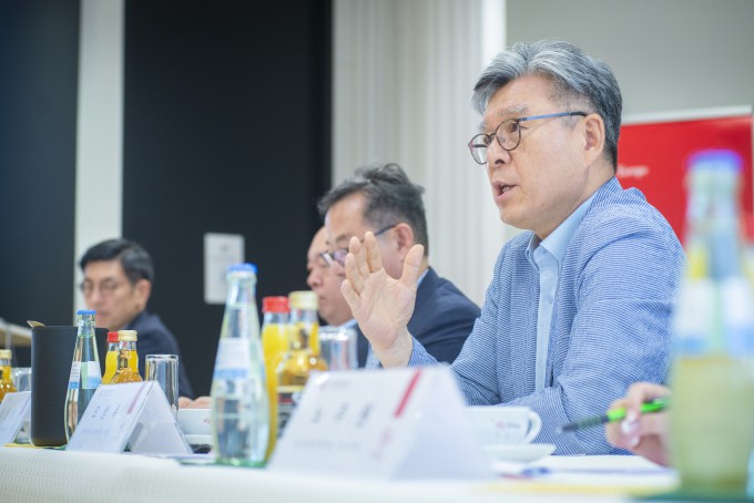 On the 15th (local time), Oh Sang-rok, President of the Korea Institute of Science and Technology (KIST), speaks at a press conference held at the KIST Europe Research Center in Saarbrücken, Germany. Credit: KIST